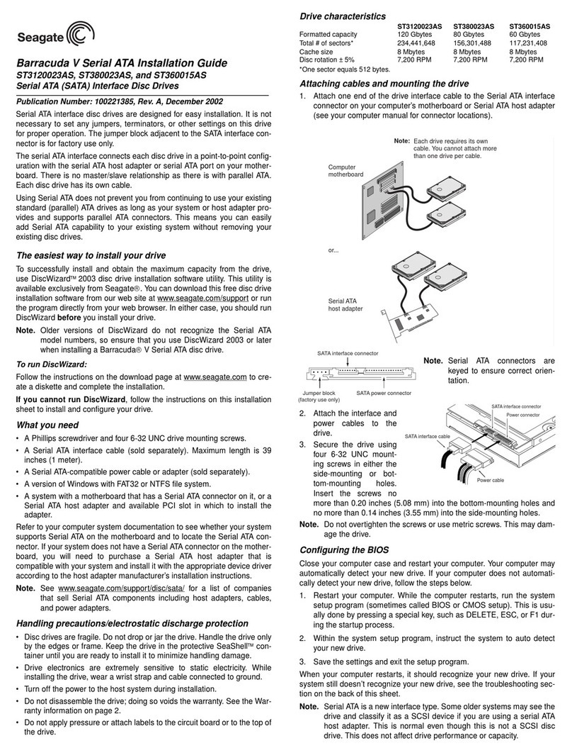 Seagate Barracuda V Serial ATA User manual