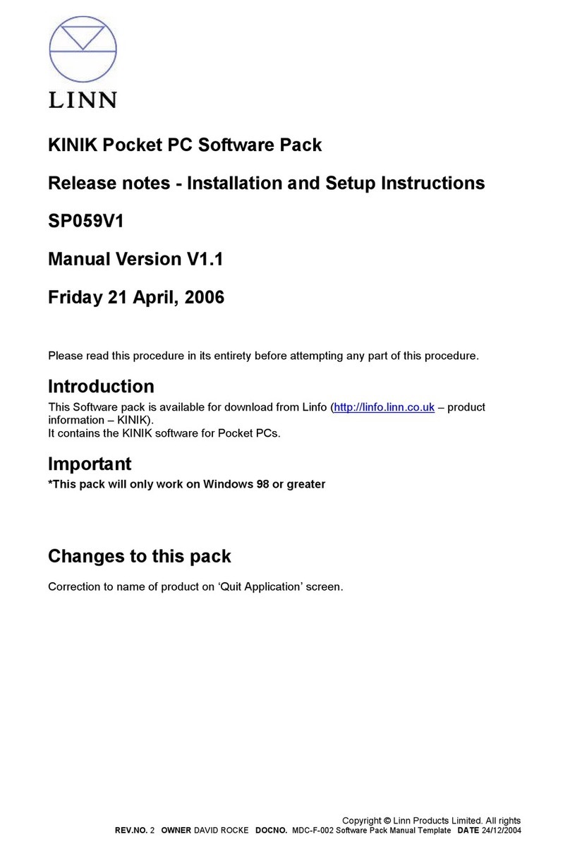 Linn KINIK SP059V1 Installation and setup instructions