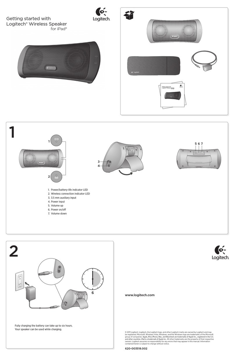 Logitech Wireless Speaker User manual Logitech Wireless Speaker User manual