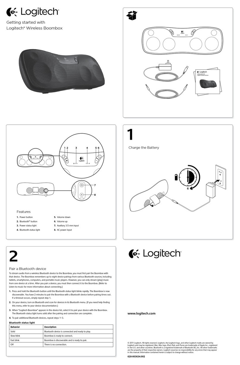 Logitech Wireless Boombox Getting started guide