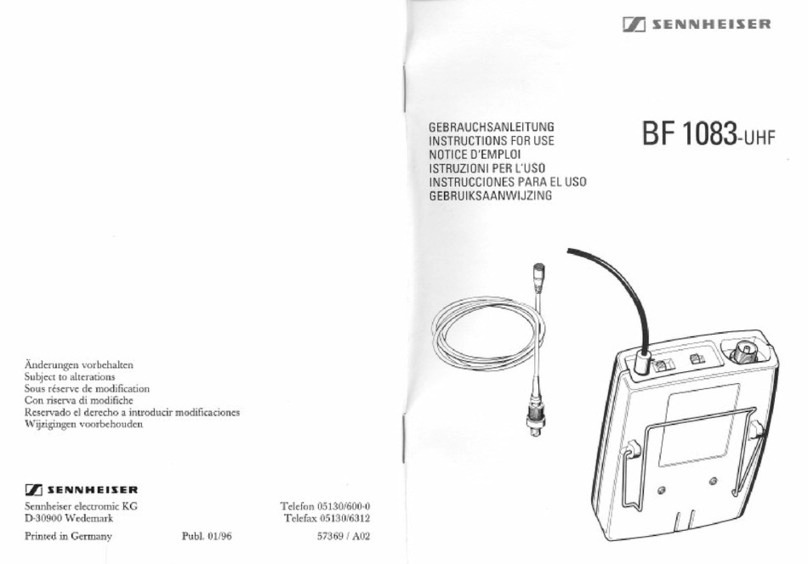 Sennheiser BF1083-UHF User manual