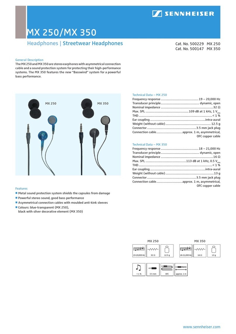 Sennheiser MX 250 specification