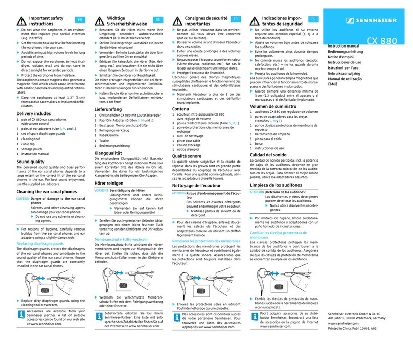 Sennheiser CX 880 User manual