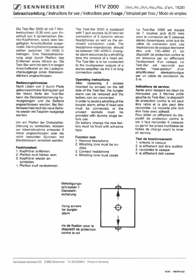 Sennheiser HTV 2000 Instructions for use
