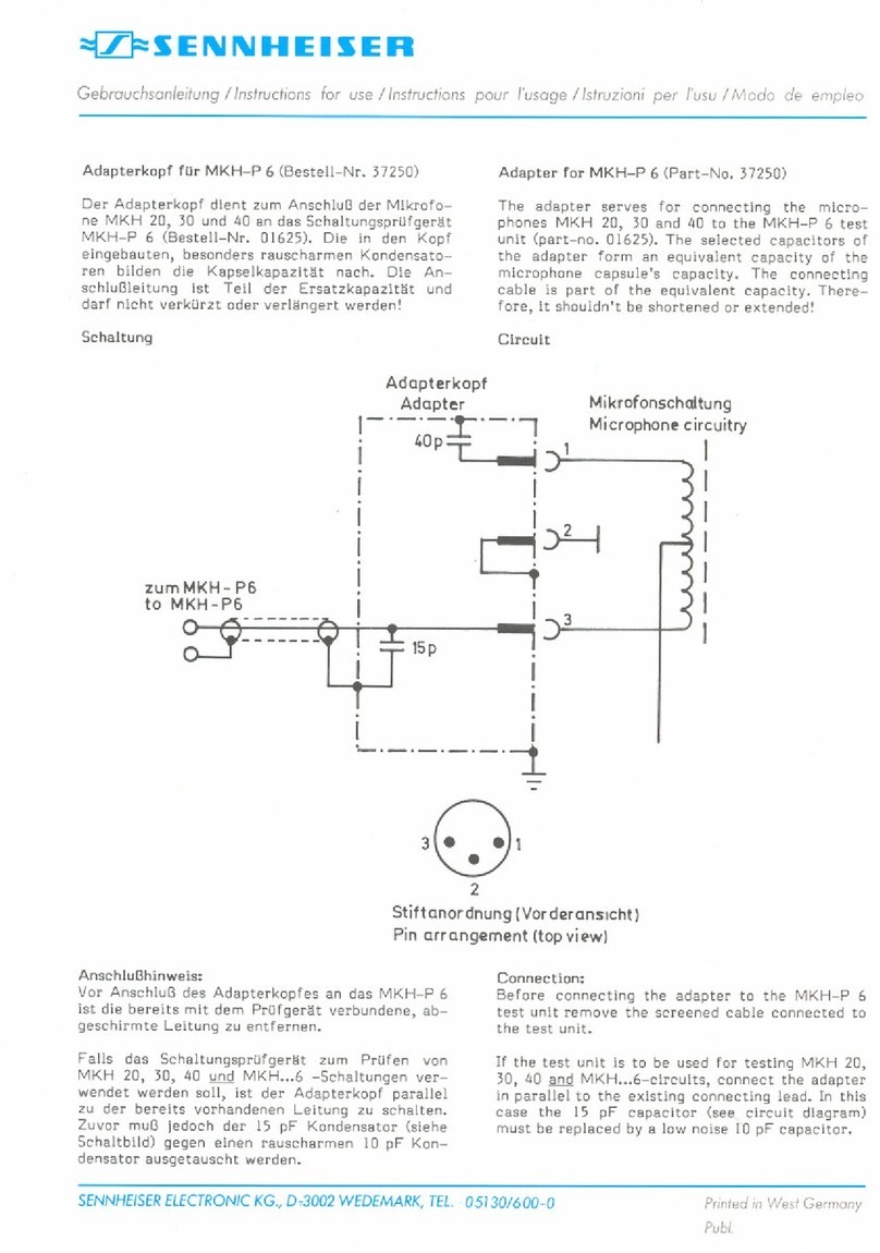 Sennheiser MKH-P6 User manual
