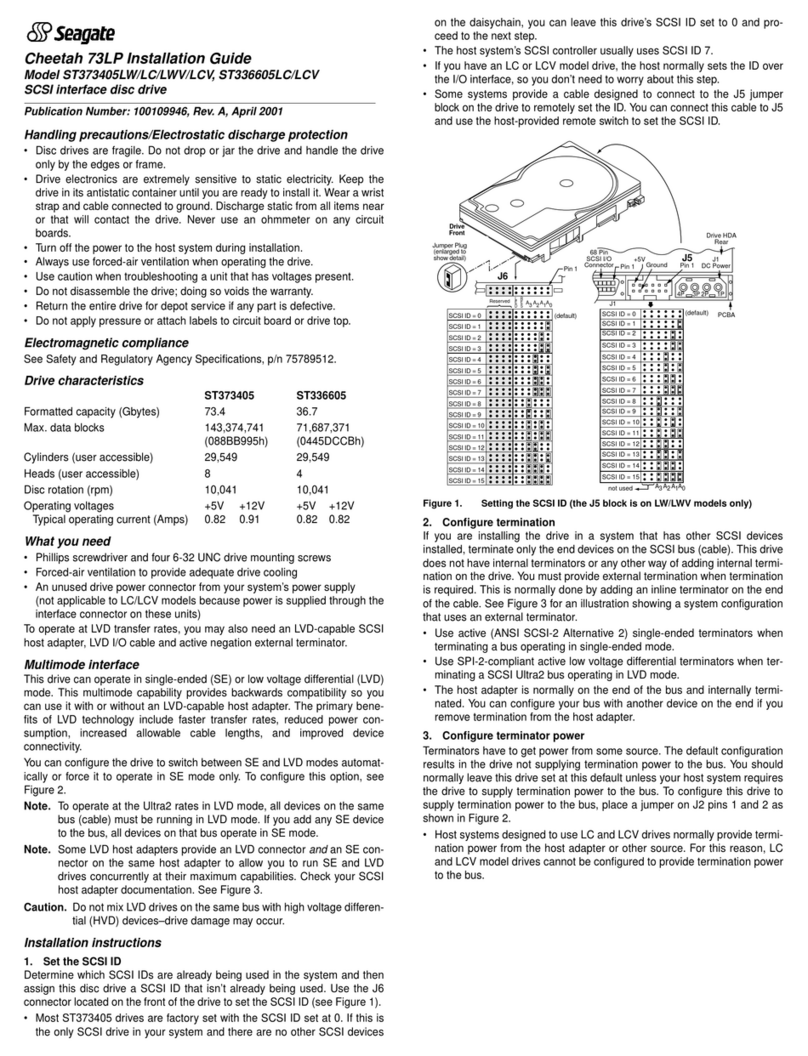 Seagate CHEETAH 73LP User manual
