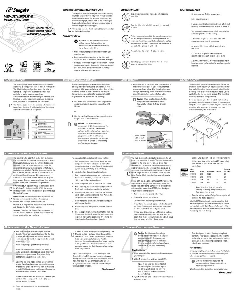 Seagate Medalist 630xe User manual