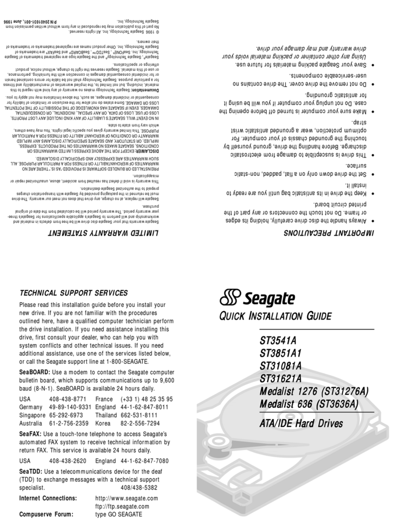 Seagate Medalist ST31276A User manual Seagate Medalist ST31276A User manual
