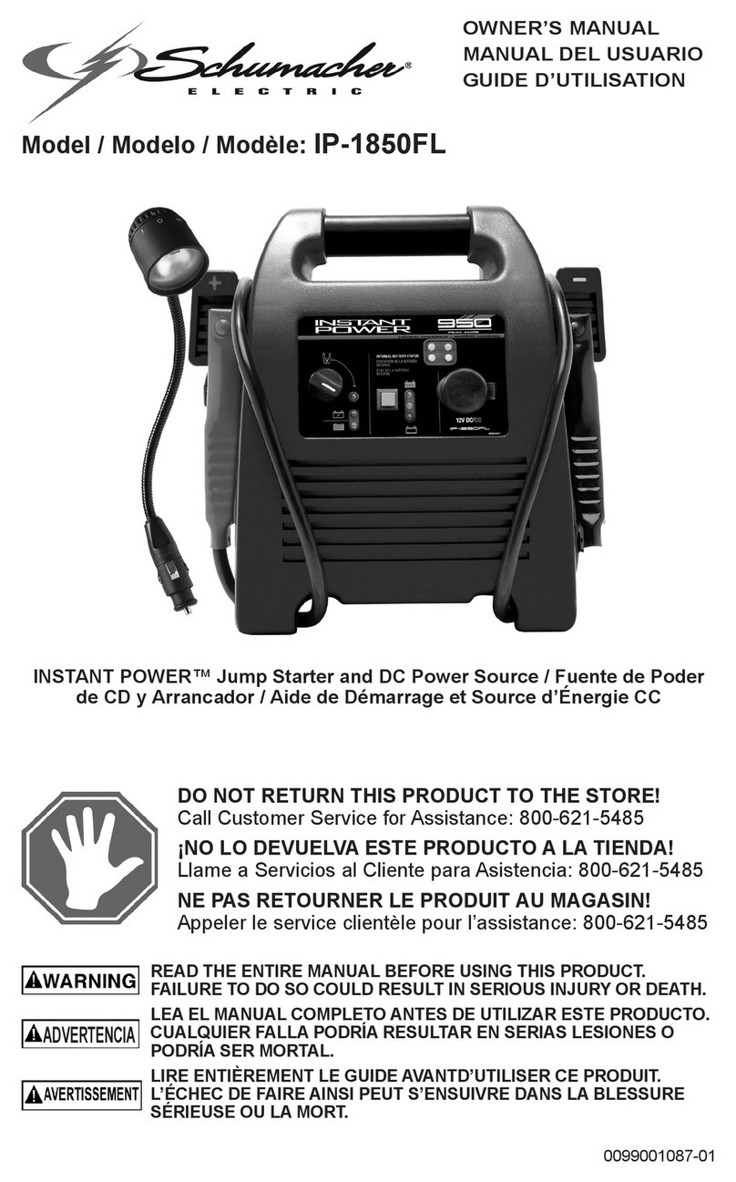 Schumacher INSTANT POWER IP-1850FL owner's manual Schumacher INSTANT POWER IP-1850FL owner's manual