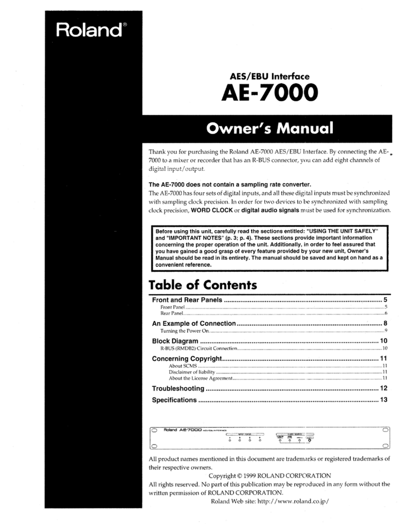 Roland AE-7000 User manual