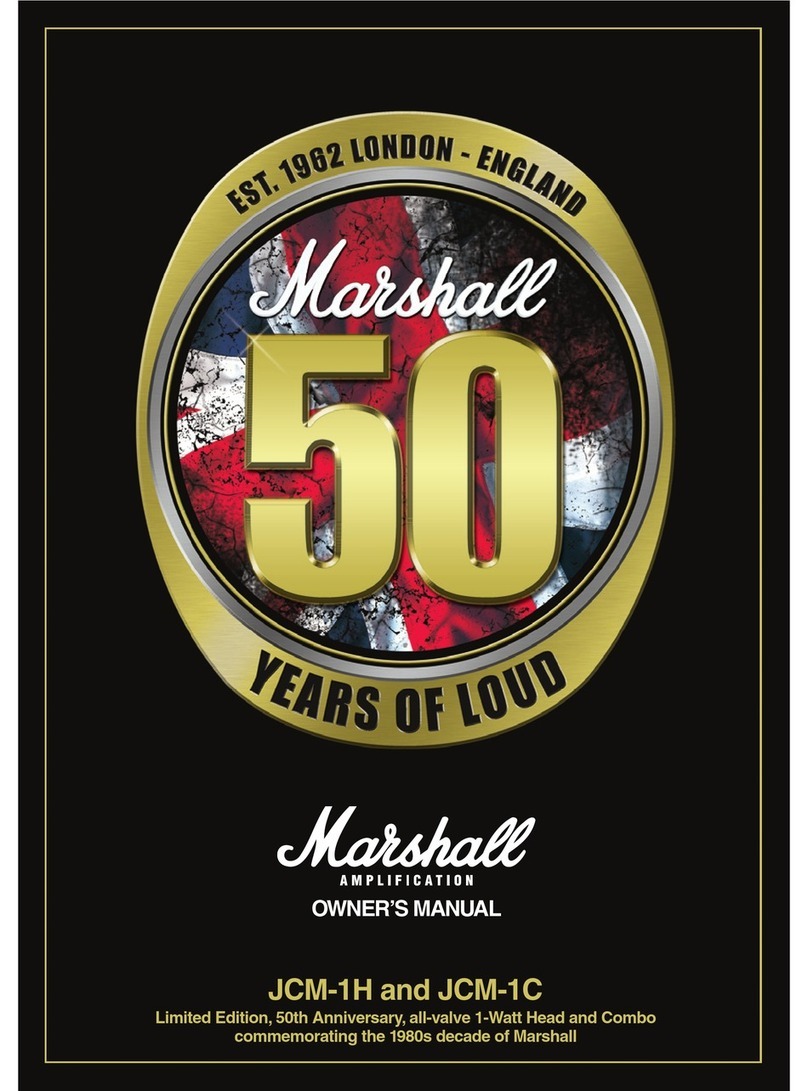 Marshall Amplification JCM-1H User manual Marshall Amplification JCM-1H User manual