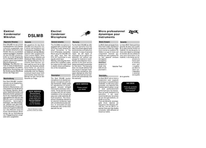 Zeck Audio DSLMB specification