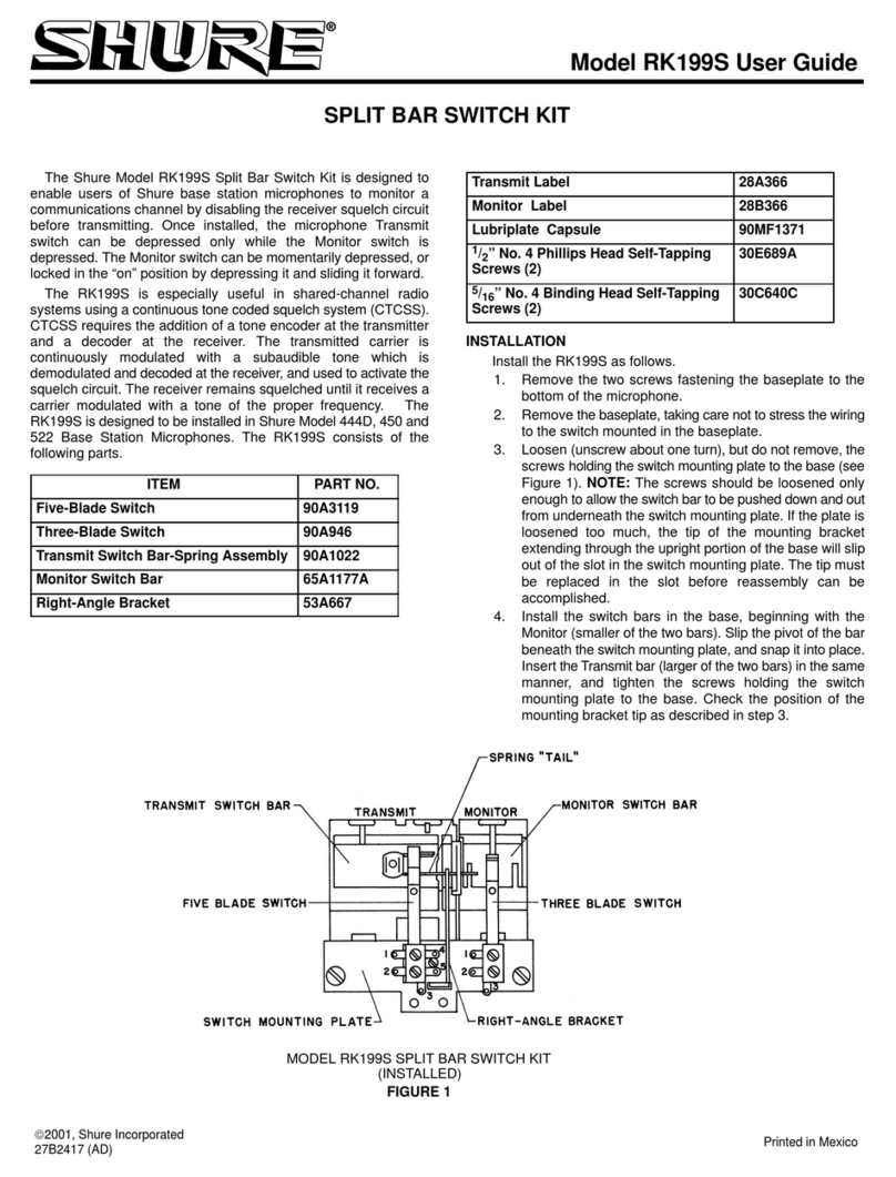 Shure RK199S User manual