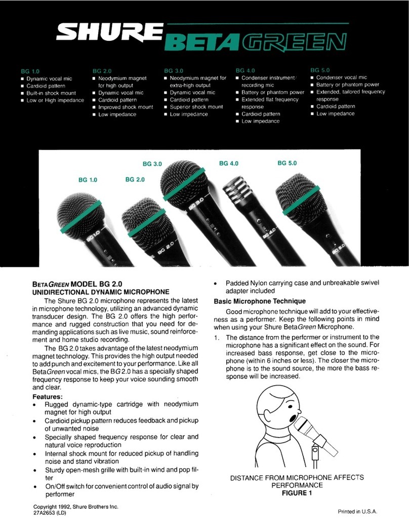 Shure BG 1.0 User manual