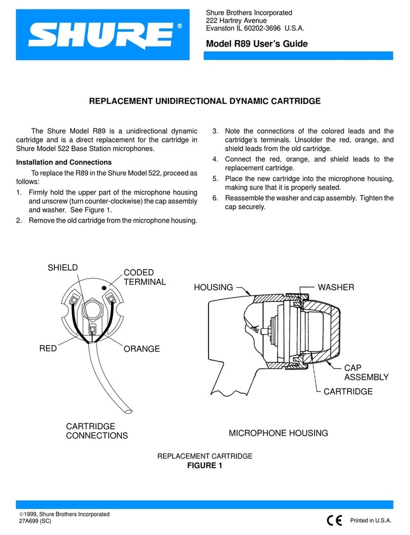 Shure R89 User manual