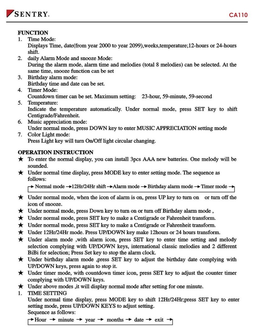 Sentry CA110 User manual