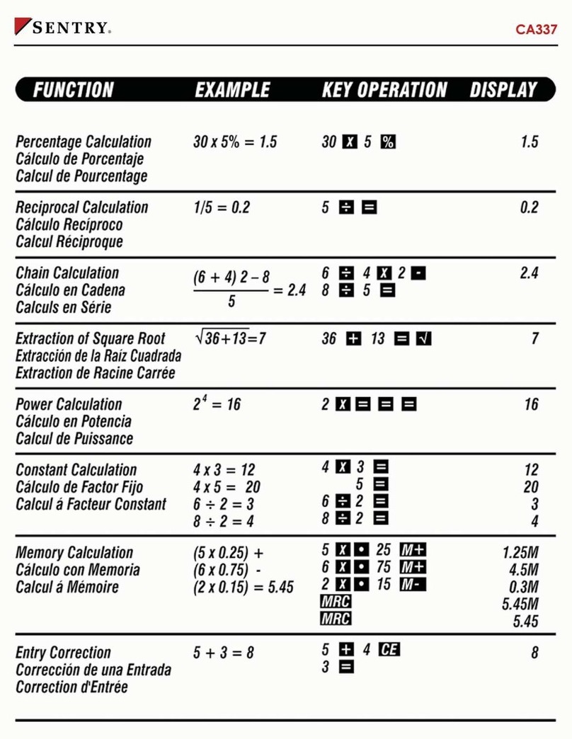 Sentry CA337 User manual Sentry CA337 User manual
