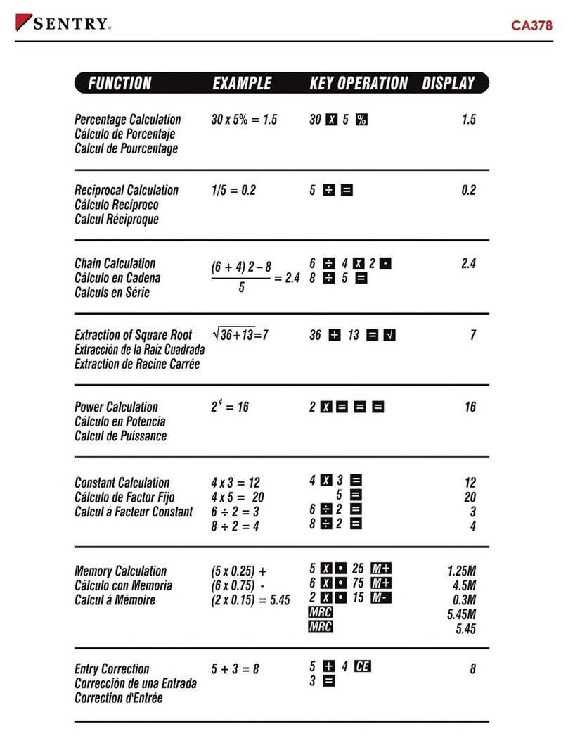 Sentry CA378 User manual