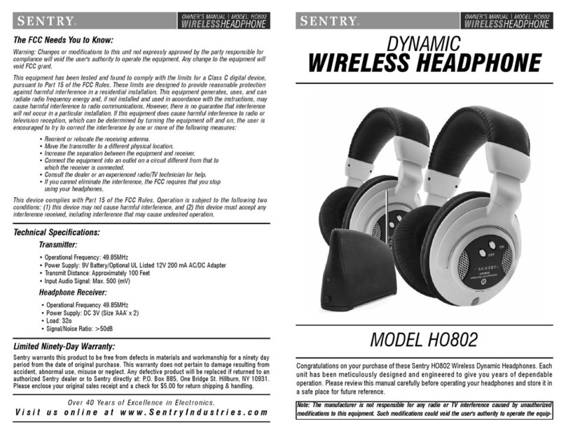 Sentry HO802 User manual