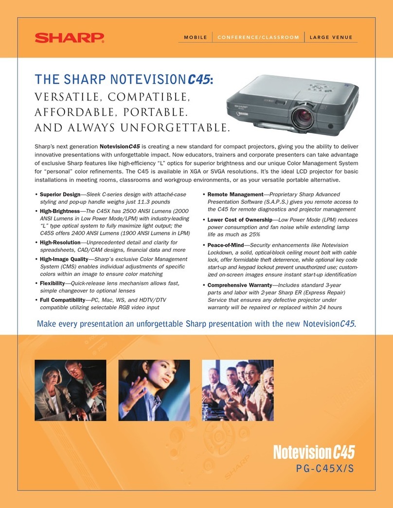 Sharp PG-C45X - Notevision XGA LCD Projector User manual