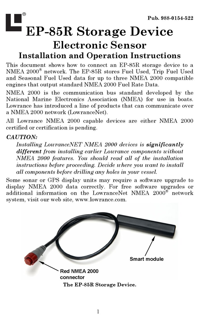 Lowrance EP-85R Installation and operation instructions