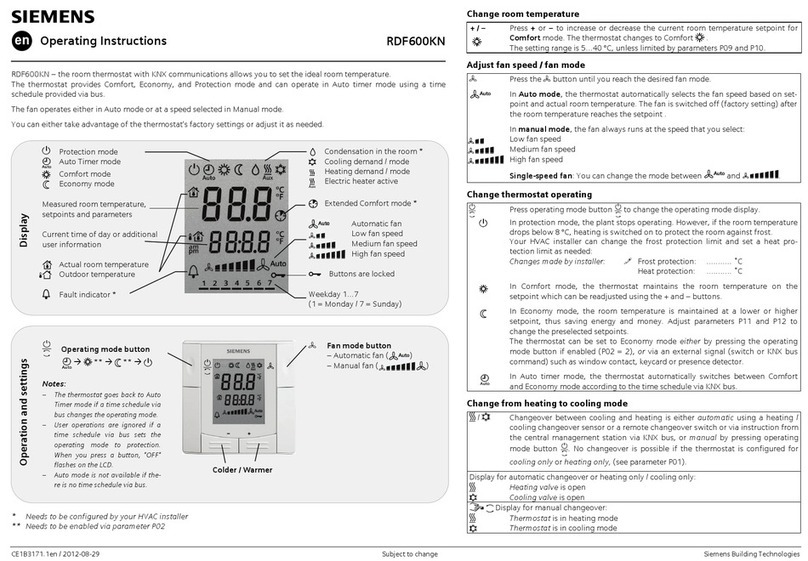 Siemens KNX RDF600KN operating instructions