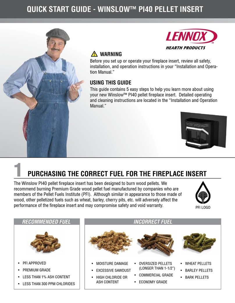 Lennox Hearth Products Winslow PI40 quick start guide