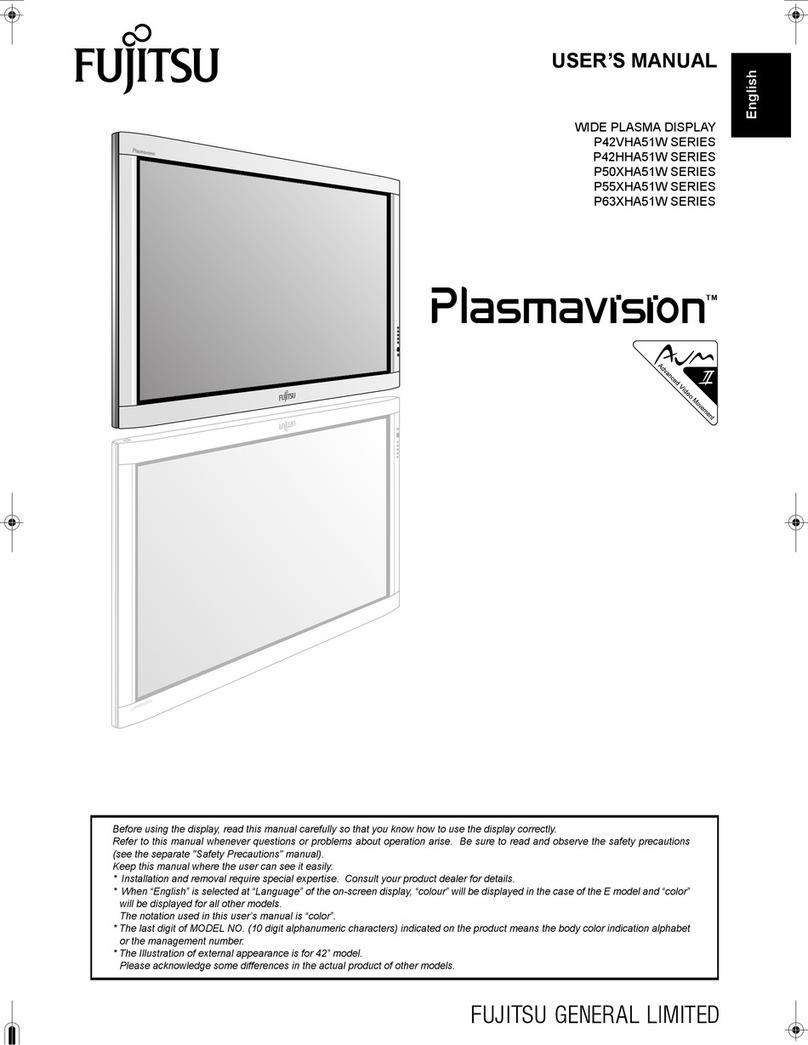 Fujitsu Plasmavision P42VHA51W SERIES User manual Fujitsu Plasmavision P42VHA51W SERIES User manual