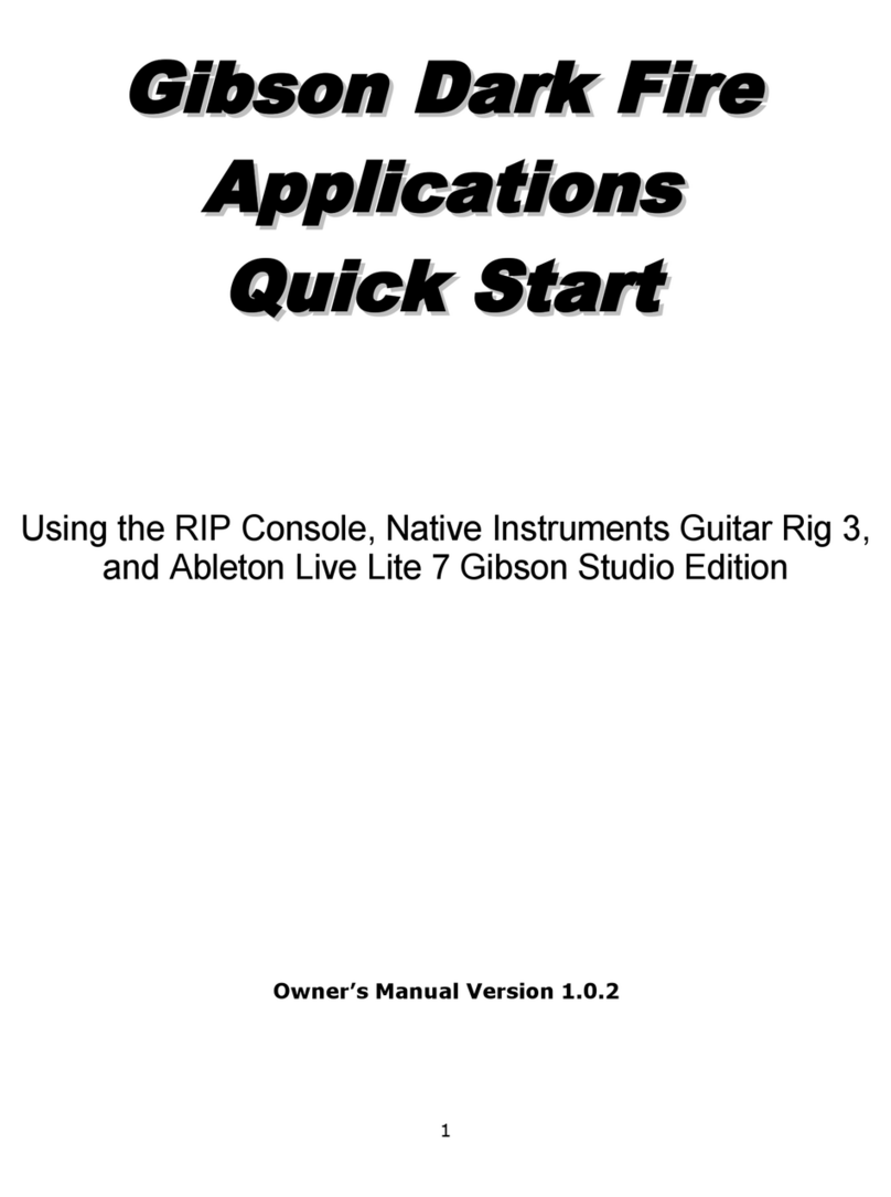 Gibson Dark Fire Applications Instruction manual