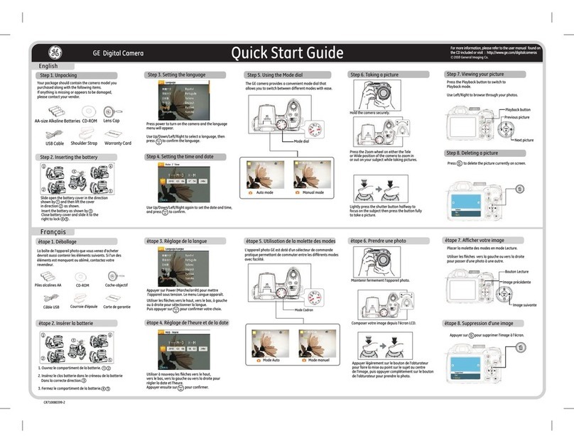 GE Digital Camera quick start guide