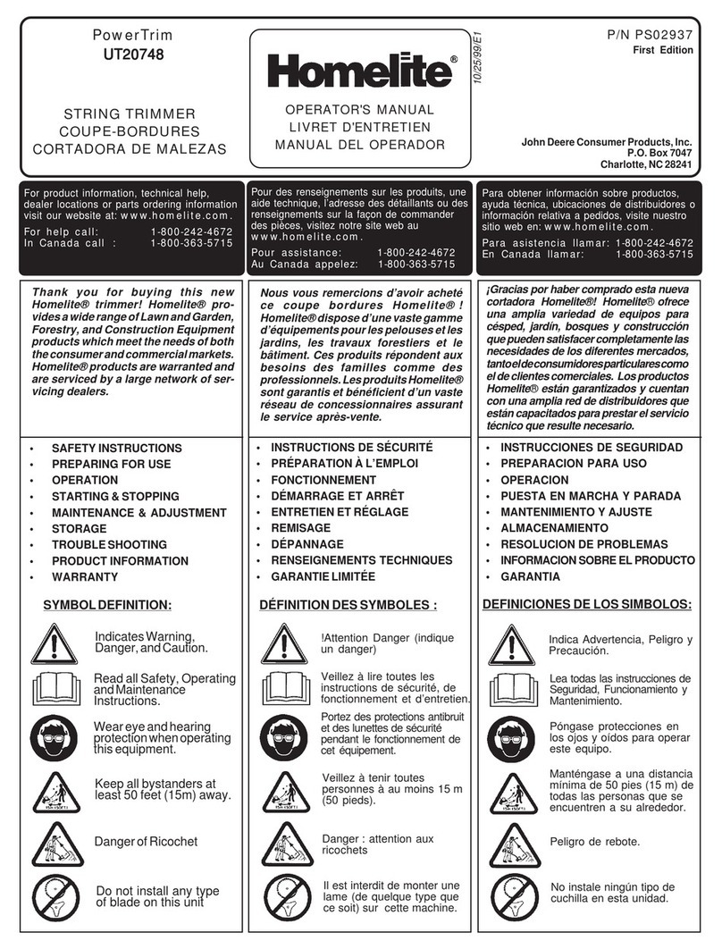 Homelite PowerTrim UT20748 User manual
