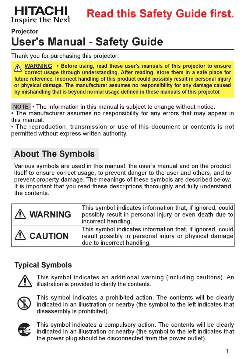 Hitachi Projector Installation and operating manual