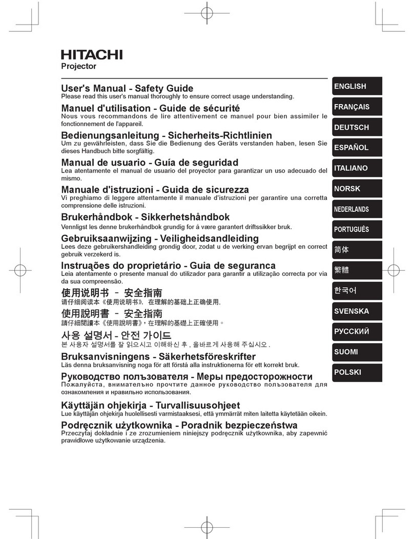Hitachi Projector Safety guide