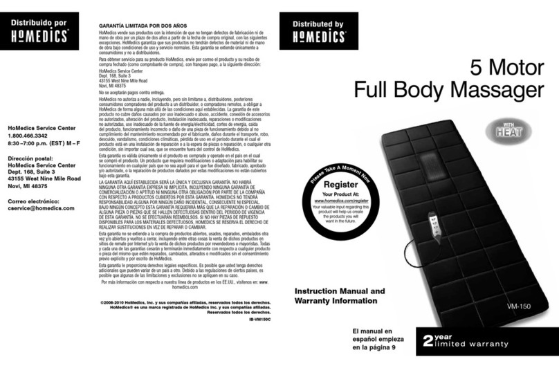 HoMedics VM-150 Instruction manual and warranty
