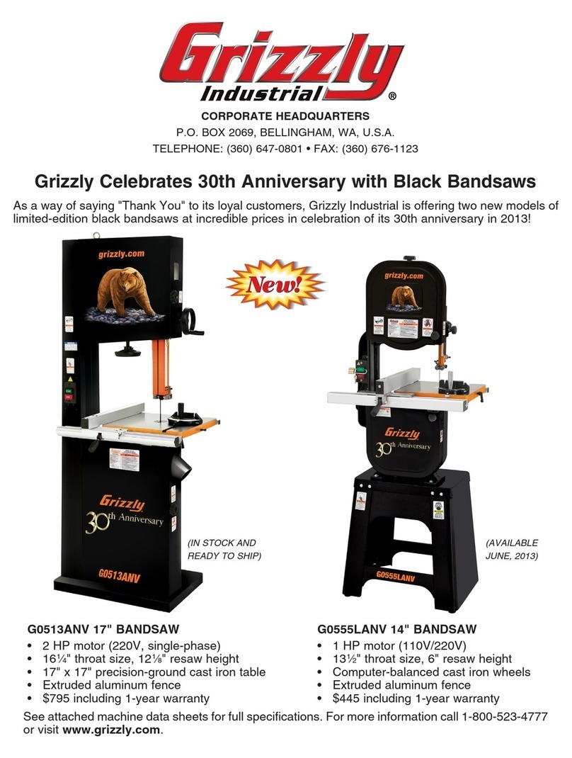 Grizzly G0513ANV User manual