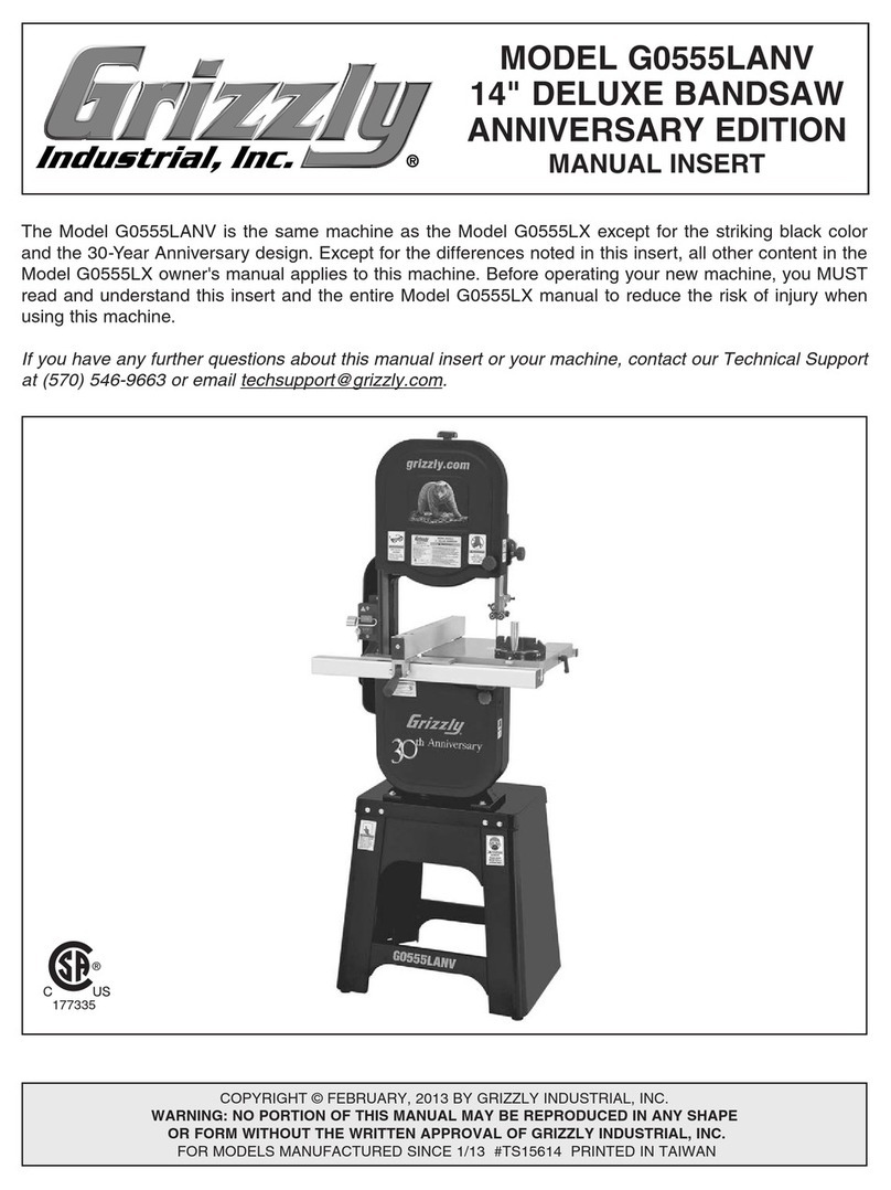 Grizzly g0555lanv  insert Manual insert