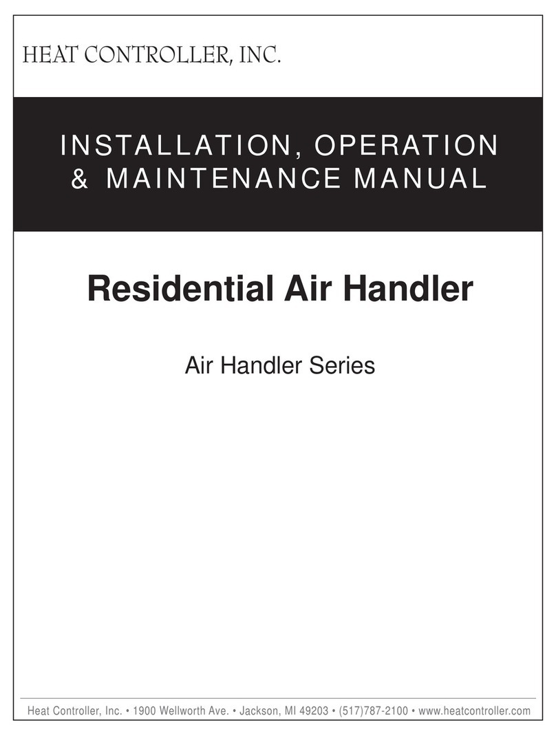 Heat Controller Air Handler Series Installation, operation & maintenance manual Heat Controller Air Handler Series Installation, operation & maintenance manual