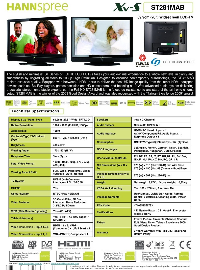 HANNspree Xv-S ST281MAB User manual
