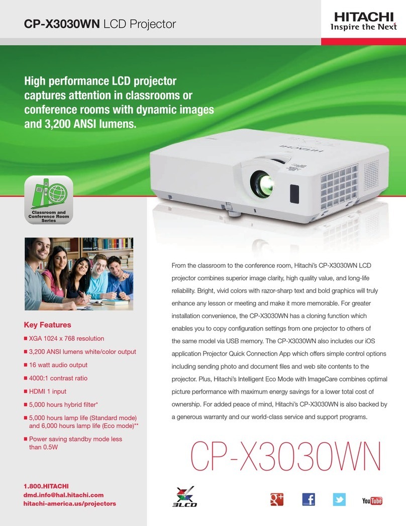 Hitachi CP-X3030WN Installation guide