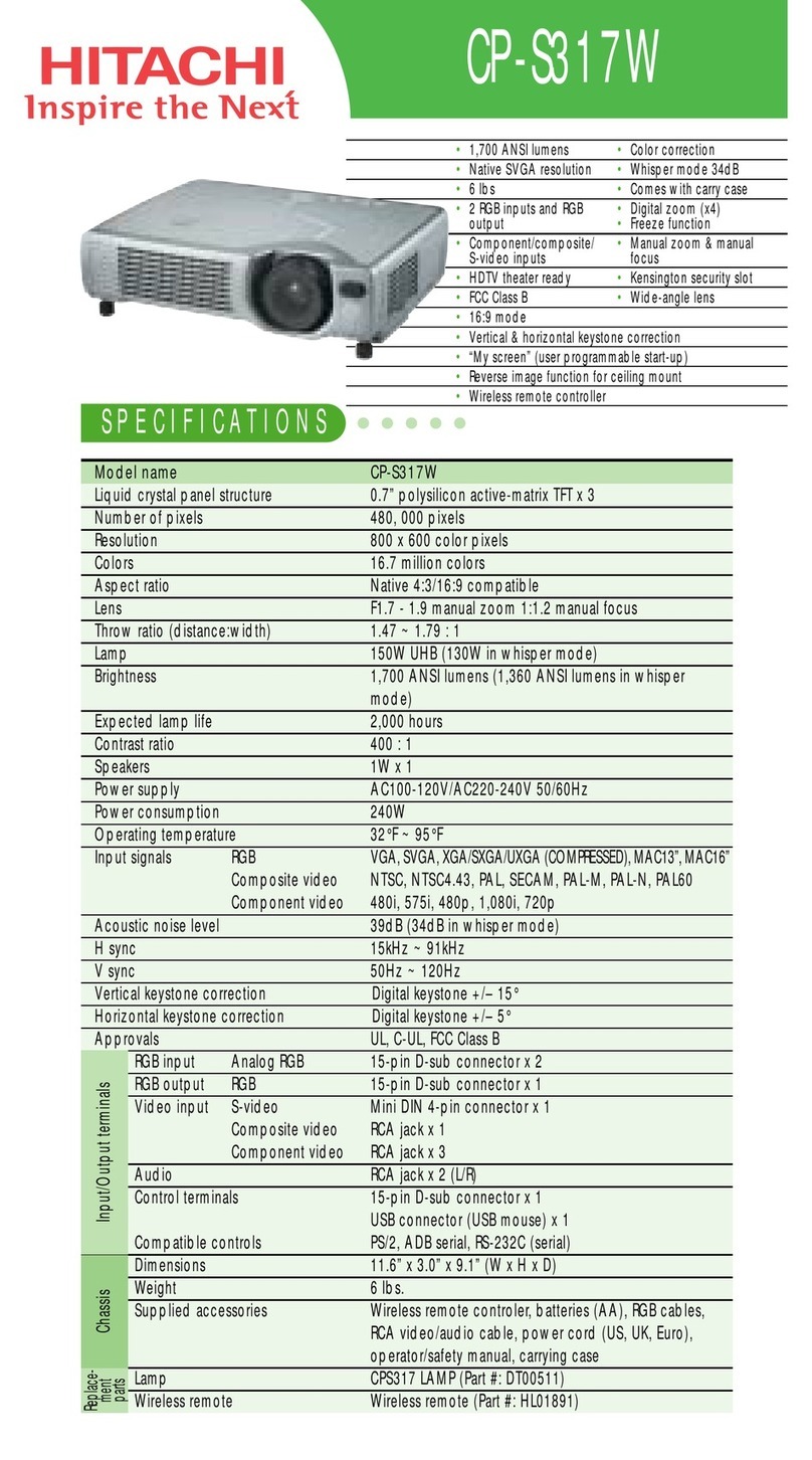 Hitachi CP-S317W User manual