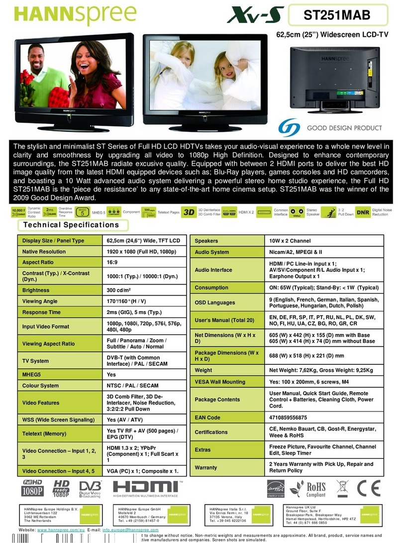 HANNspree Xv-S ST251MAB User manual