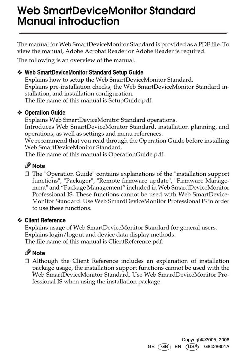 Ricoh Web SmartDeviceMonitor Standard User manual
