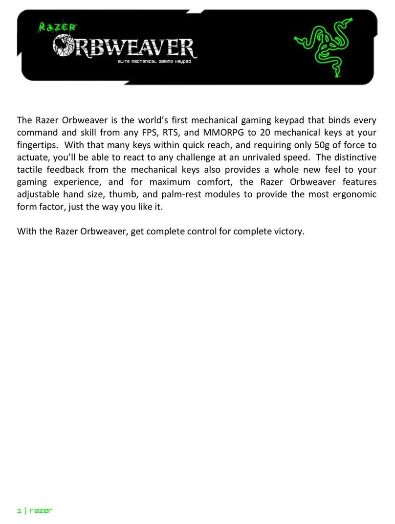 Razer Orbweaver Use and care manual