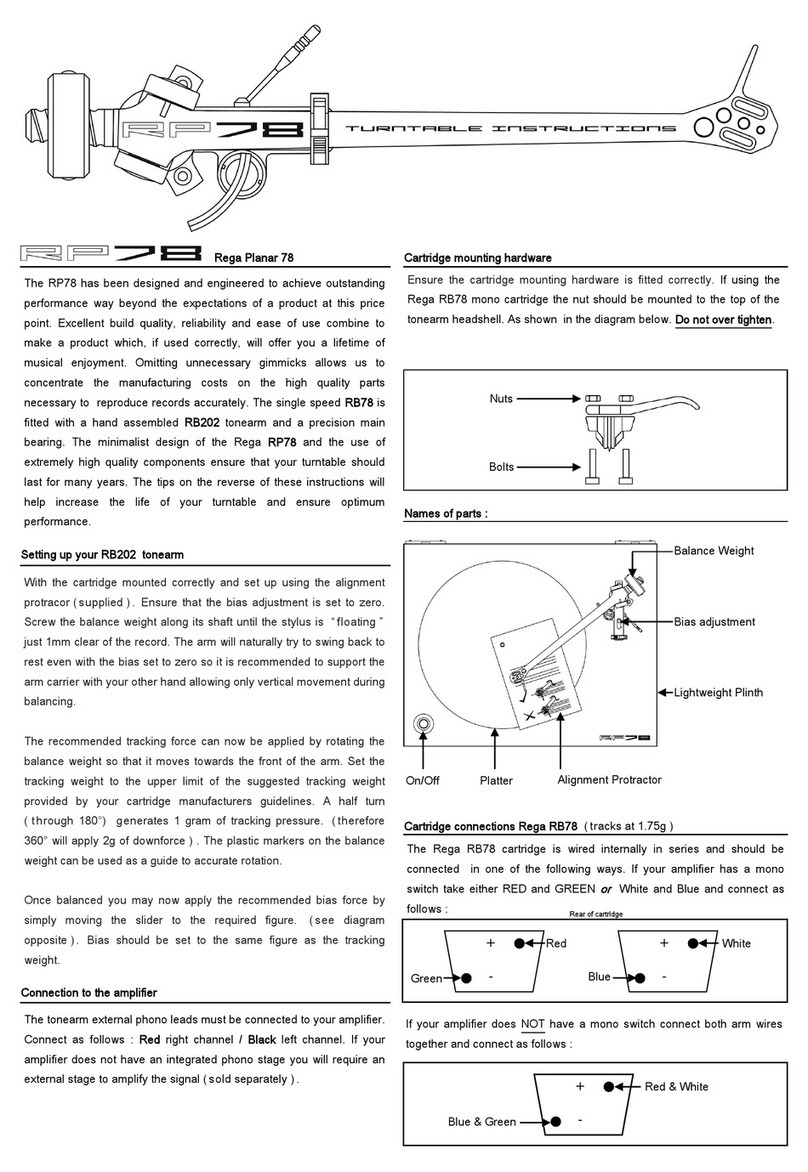 Rega Planar RP78 instructions