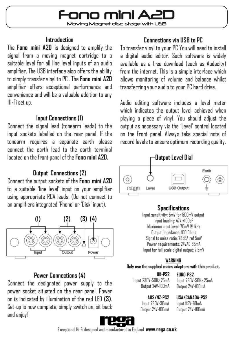 Rega fono mini A2D User manual