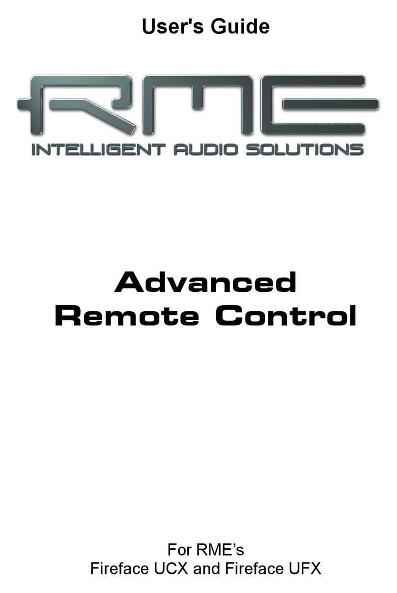 RME Audio Advanced Remote Control user guide
