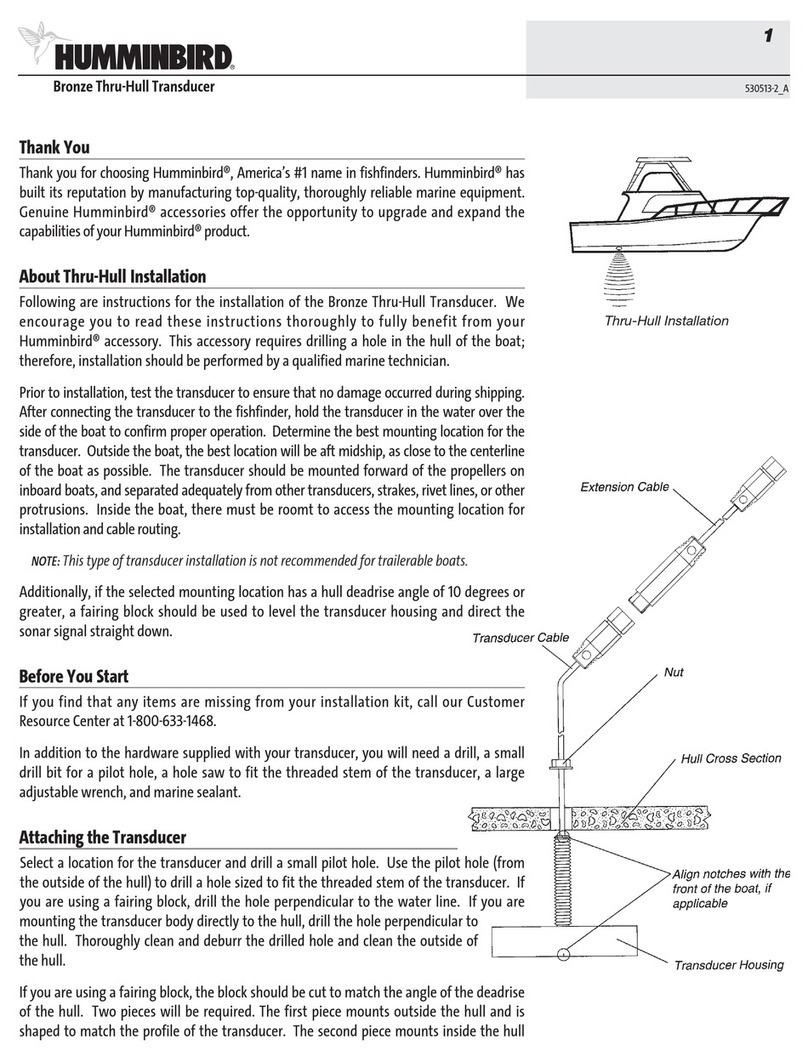 Humminbird Bronze Thru-Hull Transducer User manual