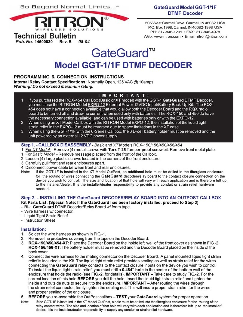 Ritron GateGuard GGT-1 DTMF Technical bulletin