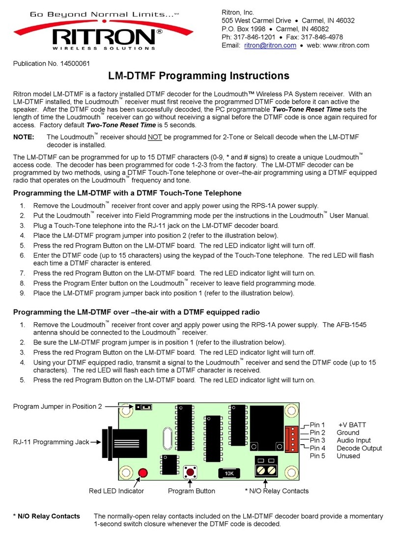 Ritron LM-DTMF Programming instructions