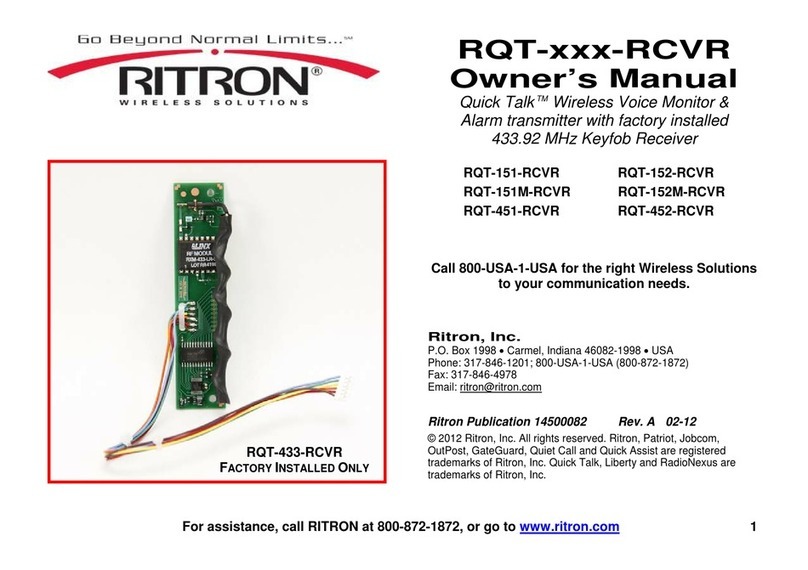 Ritron Quick Talk RQT-151-RCVR owner's manual